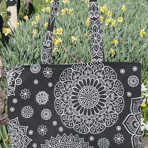 Mandala mintás bevásárlószatyor, Táska & Tok, Bevásárlás & Shopper táska, Shopper, textiltáska, szatyor, Varrás, MESKA