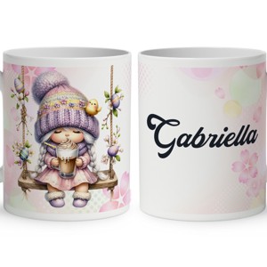 Névvel kérhető - Kávézós Húsvéti manólány mintás bögre, Otthon & Életmód, Konyhafelszerelés, tálalás, Tálalás, Bögre & Csésze, , MESKA