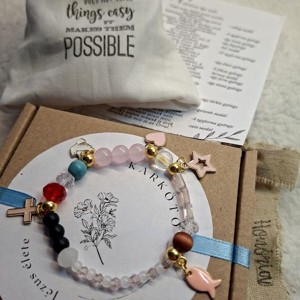 Jézus élete - keresztény történet karkötő-vrózsaszín-111, Ékszer, Karkötő, Bogyós karkötő, , MESKA