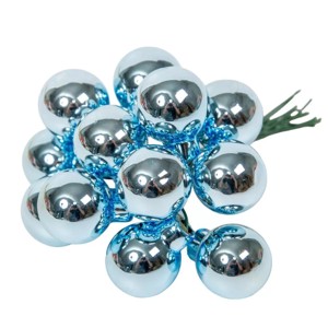 Üveggömb pick 2 cm - jég kék - fényes 12 db - Meska.hu
