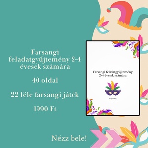 Farsangi feladatgyűjtemény 2-4 évesek számára, Játék & Sport, Készségfejlesztő és Logikai játék, Oktató játékok, , MESKA