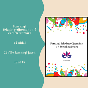 Farsangi feladatgyűjtemény 4-7 éveseknek, Játék & Sport, Készségfejlesztő és Logikai játék, Oktató játékok, , MESKA