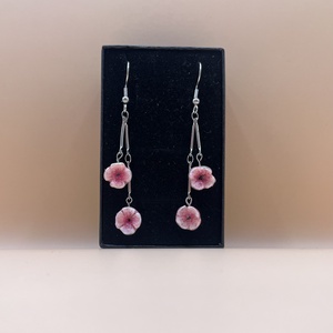 Cseresznyefa virág fülbevaló , Ékszer, Fülbevaló, Lógó fülbevaló, , MESKA