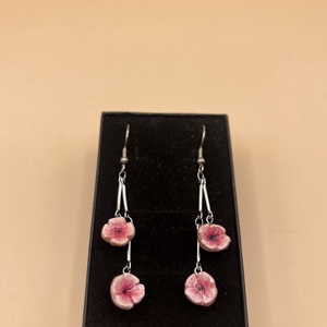 Cseresznyefa virág fülbevaló  - ékszer - fülbevaló - lógó fülbevaló - Meska.hu