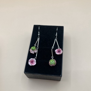 Cseresznyefa virág fülbevaló  - ékszer - fülbevaló - lógó fülbevaló - Meska.hu