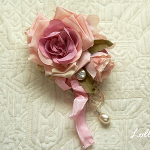 VintageRose kitűző - ékszer - kitűző és bross - kitűző - Meska.hu