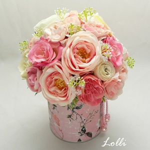 Rózsaszín rózsás virágdoboz virágbox virággomba - otthon & lakás - dekoráció - Meska.hu