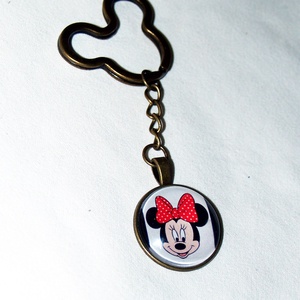 Mickey _-Minnie egér üveglencsés kulcstartó - táska & tok - kulcstartó & táskadísz - kulcstartó - Meska.hu