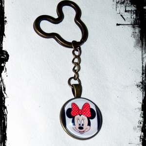 Mickey _-Minnie egér üveglencsés kulcstartó - Meska.hu