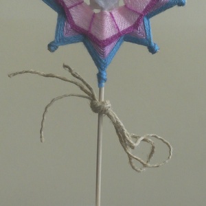 Fonal mandala virág lila - művészet - textilkép - egyéb - Meska.hu