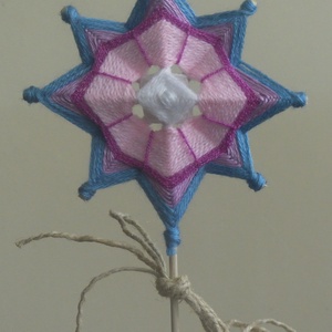 Fonal mandala virág lila - művészet - textilkép - egyéb - Meska.hu