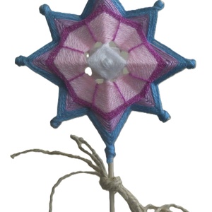 Fonal mandala virág lila - művészet - textilkép - egyéb - Meska.hu