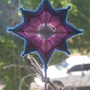 Fonal mandala virág lila - művészet - textilkép - egyéb - Meska.hu