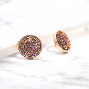 Rezin kristály rozsdamentes bedugós fülbevaló bronz árnyalatokban - Meska.hu