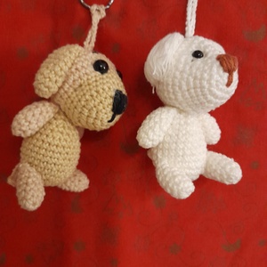 Horgolt kutyusok, kulcstartó  - játék & sport - plüssállat & játékfigura - béka - Meska.hu