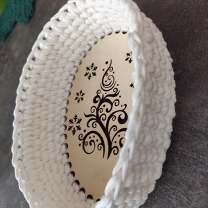 Horgolt karácsonyi kosárka  - Meska.hu