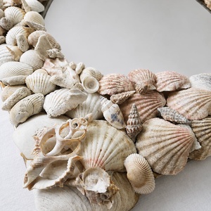 Kézzel készített kagylós falitükör 40x60 cm - Mediterrán lakásdekoráció - otthon & életmód - dekoráció - fali és függő dekoráció - falra akasztható dekor - Meska.hu
