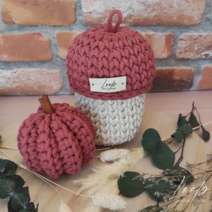 Horgolt makk tároló és őszi dekor tök szett  kézműves home decor - Meska.hu
