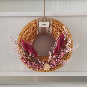 Őszi ajtódísz kézzel horgolt alapon okker sárga- bordó kombinációban, Otthon & Életmód, Dekoráció, Ajtó- és ablak dekoráció, Ajtódísz & Kopogtató, Horgolás, MESKA