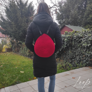 Csepp alakú horgolt hátizsák  stílusos, nagy méretű és teljesen egyedi! - táska & tok - hátizsák - hátizsák - Meska.hu