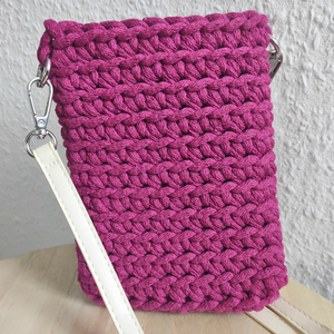 Telefontartó horgolva választható színekben  keresztpántos mobiltok - táska & tok - pénztárca & más tok - telefontok - Meska.hu