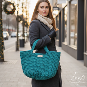 Carry � nagy méretű, pakolós horgolt pamut táska - táska & tok - kézitáska & válltáska - válltáska - Meska.hu