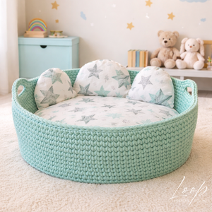 Baby Lounge horgolt pihenőkuckó � babaszoba dekor és baba pihenőhely - Loop Baby - Meska.hu