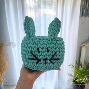 Nyuszis horgolt tárolókosár � tavaszi home dekor, kézzel készült - ünnepi díszek, dekorációk - húsvéti díszek és dekorációk - húsvéti kosár - Meska.hu