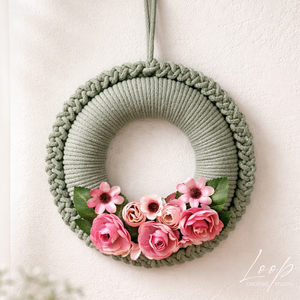 Wild mint tavaszi kézműves ajtódísz � horgolt kopogtató - otthon & életmód - dekoráció - ajtó- és ablak dekoráció - ajtódísz & kopogtató - Meska.hu