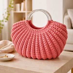 Luma horgolt női kosártáska � egyedi design,  pamutfonal, különleges fogantyú - táska & tok - kézitáska & válltáska - kézitáska - Meska.hu