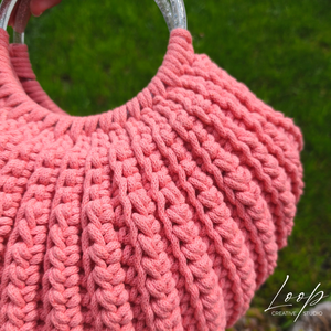 Luma horgolt női kosártáska � egyedi design,  pamutfonal, különleges fogantyú - táska & tok - kézitáska & válltáska - kézitáska - Meska.hu