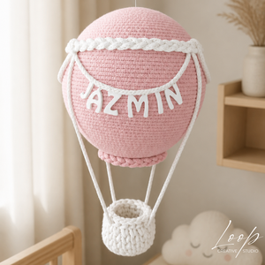 Hőlégballon dekoráció névvel� babaszoba design kiegészítő - Loop Baby - otthon & életmód - dekoráció - fali és függő dekoráció - függődísz - Meska.hu