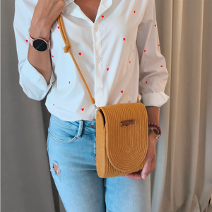 Maya Mini Crossbody � Kézműves Pamut Zsinórfonal Válltáska / Kisméretű Női Táska - táska & tok - kézitáska & válltáska - vállon átvethető táska - Meska.hu