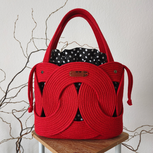 Cora Design Bag � Kézműves Pamut Zsinórfonal Kézitáska / Batyus Béléssel Ellátott Design Női Táska - Meska.hu