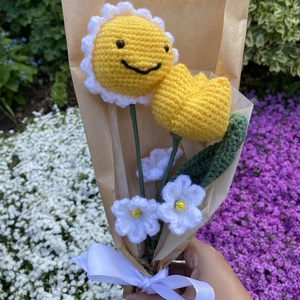 Horgolt virágcsokor - Meska.hu