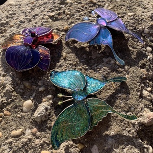 Lila orchidea epoxy hajcsat - ruha & divat - hajdísz & hajcsat - hajdísz - Meska.hu