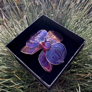 Lila orchidea epoxy hajcsat - ruha & divat - hajdísz & hajcsat - hajdísz - Meska.hu
