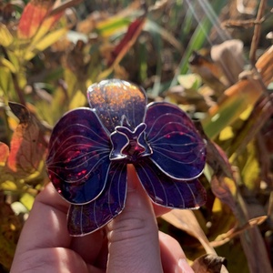 Lila orchidea epoxy hajcsat - ruha & divat - hajdísz & hajcsat - hajdísz - Meska.hu