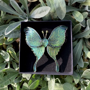 Zöld pillangós epoxy hajcsat - ruha & divat - hajdísz & hajcsat - hajdísz - Meska.hu