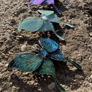 Zöld pillangós epoxy hajcsat - ruha & divat - hajdísz & hajcsat - hajdísz - Meska.hu