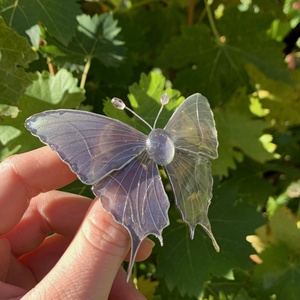 Szürke pillangós epoxy hajcsat - ruha & divat - hajdísz & hajcsat - hajdísz - Meska.hu