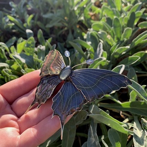 Kékeslila-zöldessárga pillangós epoxy hajcsat - ruha & divat - hajdísz & hajcsat - hajdísz - Meska.hu