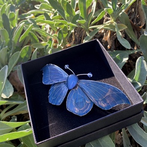 Kék pillangós epoxy hajcsat - ruha & divat - hajdísz & hajcsat - hajdísz - Meska.hu