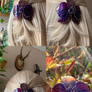 Lila orchidea epoxy hajcsat, Ruha & Divat, Hajdísz & Hajcsat, Hajdísz, Ékszerkészítés, Fémmegmunkálás, MESKA