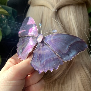 Lila azúrlepke hajcsat - ruha & divat - hajdísz & hajcsat - hajdísz - Meska.hu