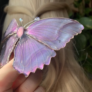 Lila azúrlepke hajcsat - ruha & divat - hajdísz & hajcsat - hajdísz - Meska.hu