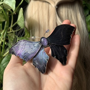 Türkiz-lila pillangós hajcsat - ruha & divat - hajdísz & hajcsat - hajdísz - Meska.hu