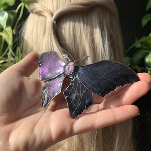 Türkiz-lila pillangós hajcsat - ruha & divat - hajdísz & hajcsat - hajdísz - Meska.hu