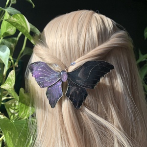 Türkiz-lila pillangós hajcsat - ruha & divat - hajdísz & hajcsat - hajdísz - Meska.hu