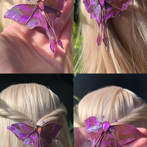 Lila holdlepke hajcsat, Ruha & Divat, Hajdísz & Hajcsat, Hajdísz, Ékszerkészítés, Fémmegmunkálás, MESKA